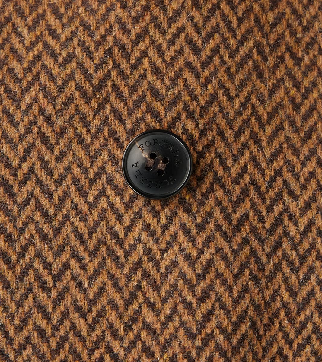 Serwilliam Coat - Brown Wool Herringbone Twill