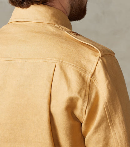 Owen Safari Jacket - Camel Linen Drill Canvas