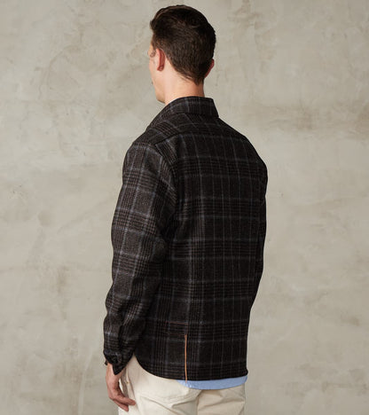 FxDR Ringo Overshirt - Fox Brothers® Wool Twill Tweed - Stag Brown Black Sky Glen Check