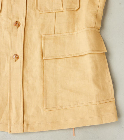 Owen Safari Jacket - Camel Linen Drill Canvas