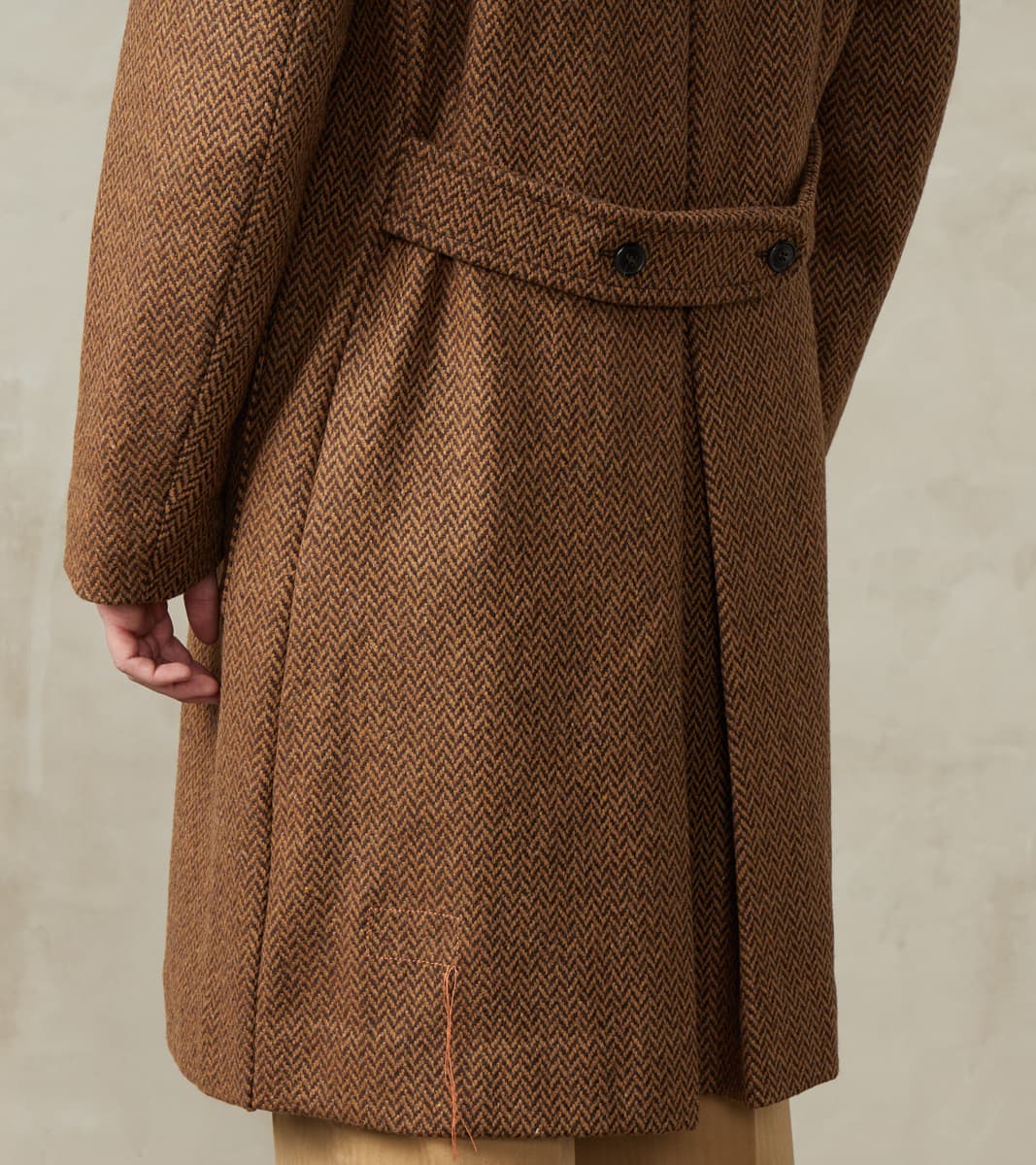 Serwilliam Coat - Brown Wool Herringbone Twill