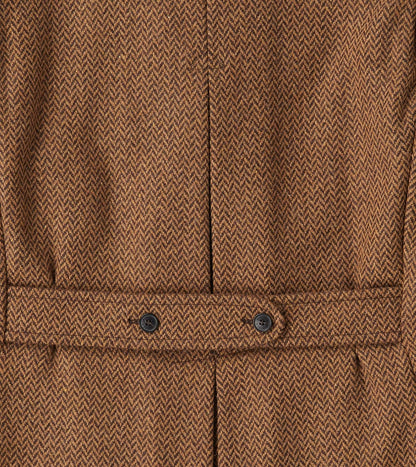 Serwilliam Coat - Brown Wool Herringbone Twill