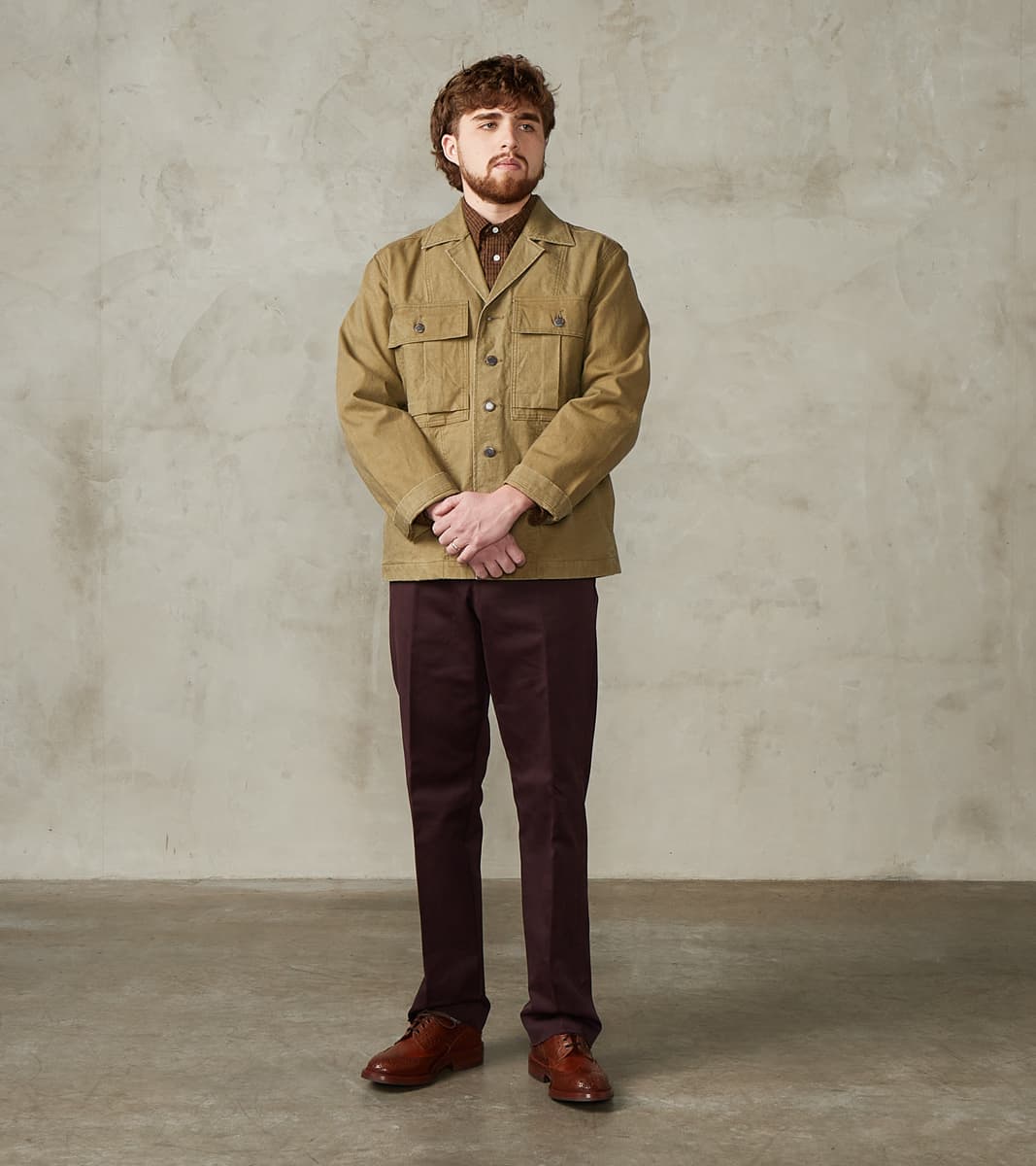 Fortela Richard Army Overshirt - Sage Japanese Canvas – Division