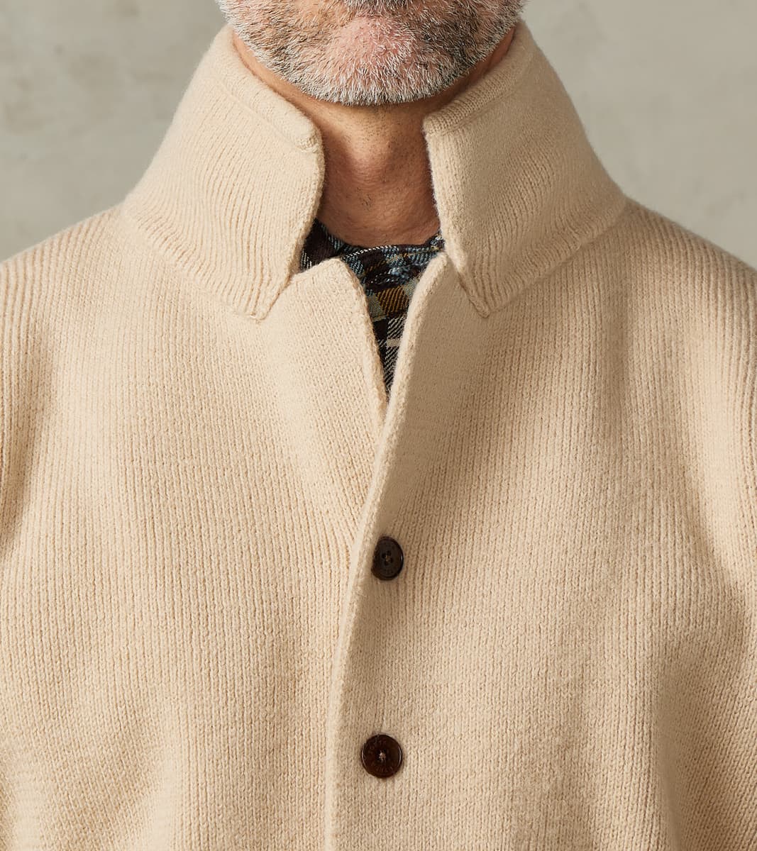 Brando Cardigan Jacket - Beige Wool Knit