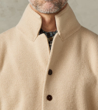 Brando Cardigan Jacket - Beige Wool Knit