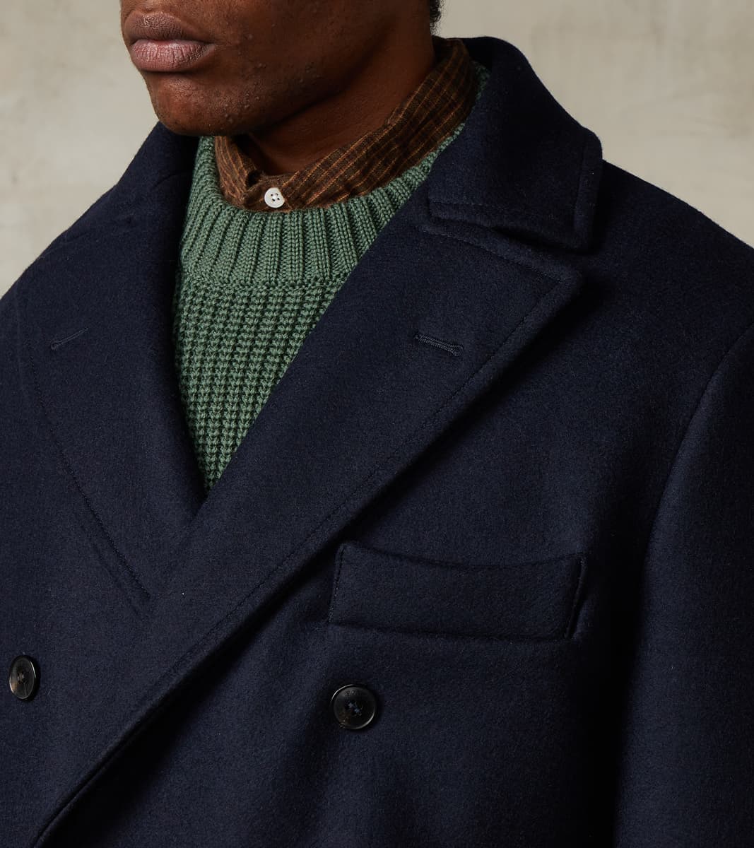 Serwilliam Coat - Navy Wool Twill