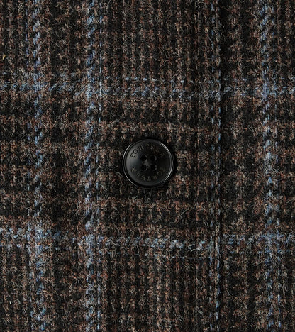 FxDR Ringo Overshirt - Fox Brothers® Wool Twill Tweed - Stag Brown Black Sky Glen Check