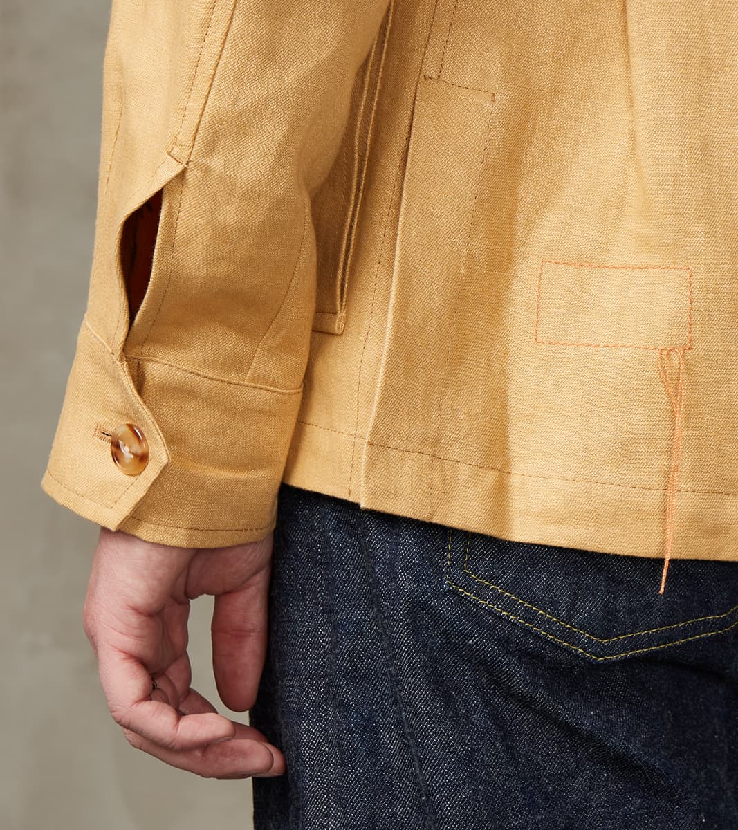 Owen Safari Jacket - Camel Linen Drill Canvas