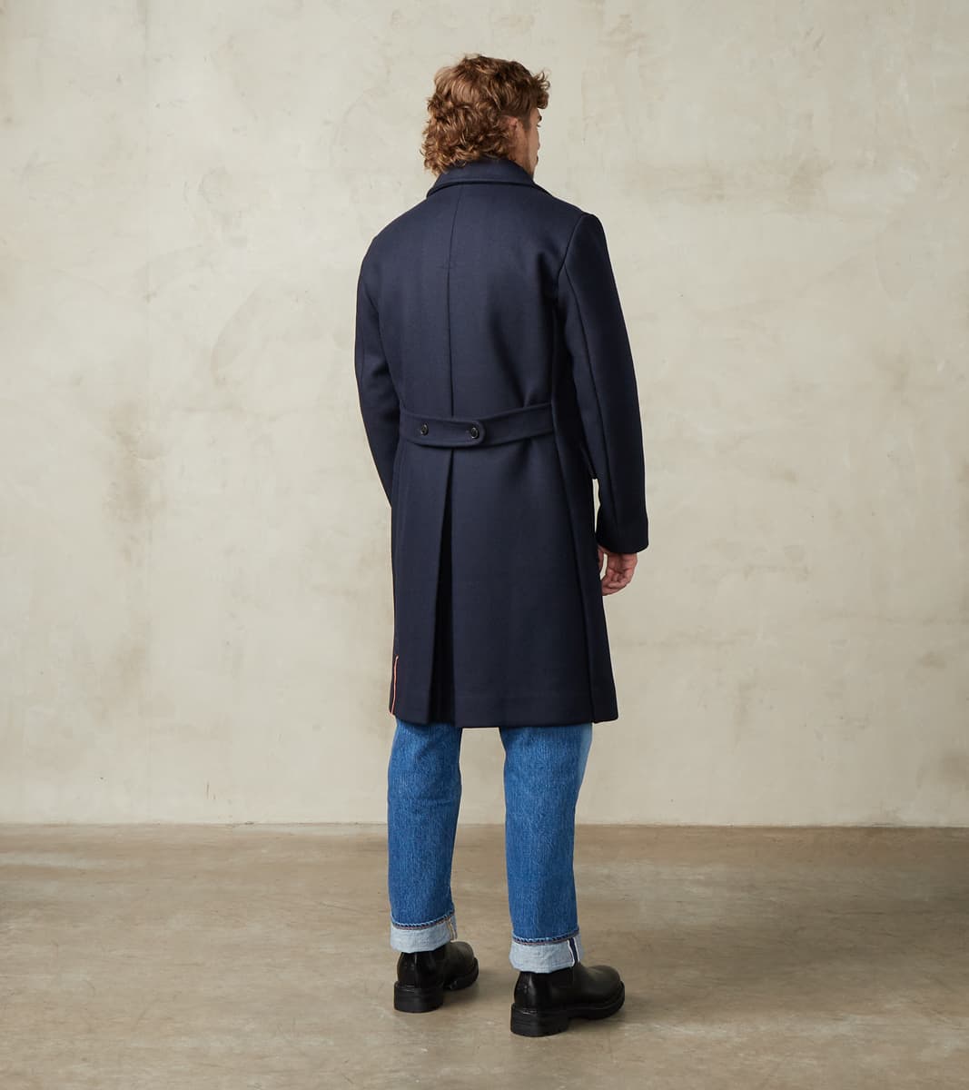 Serwilliam Coat - Navy Wool Twill