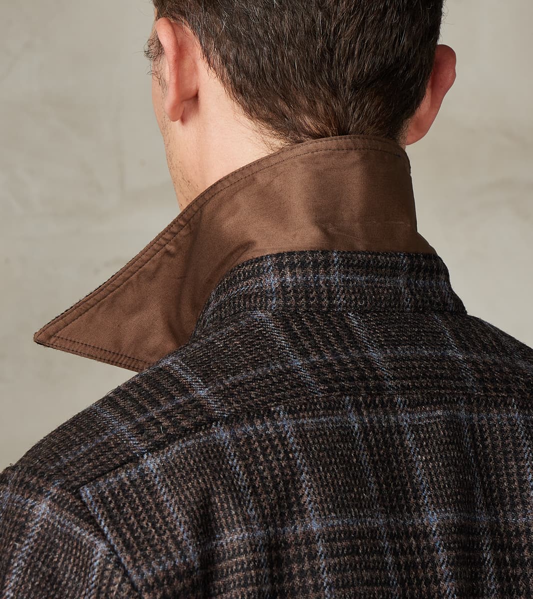 FxDR Ringo Overshirt - Fox Brothers® Wool Twill Tweed - Stag Brown Black Sky Glen Check