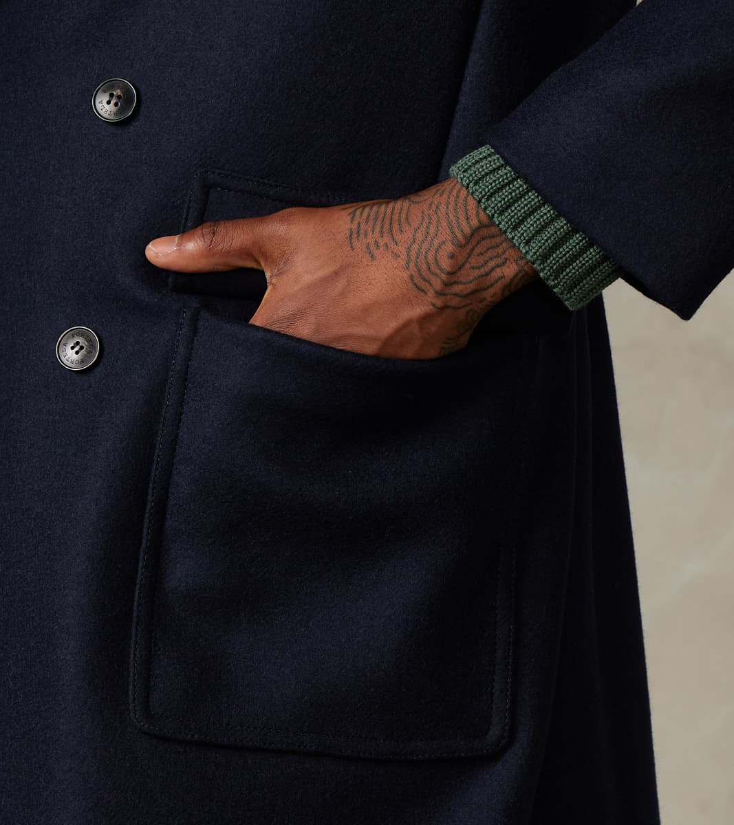 Fortela Serwilliam Coat - Navy Wool Twill – Division Road, Inc.