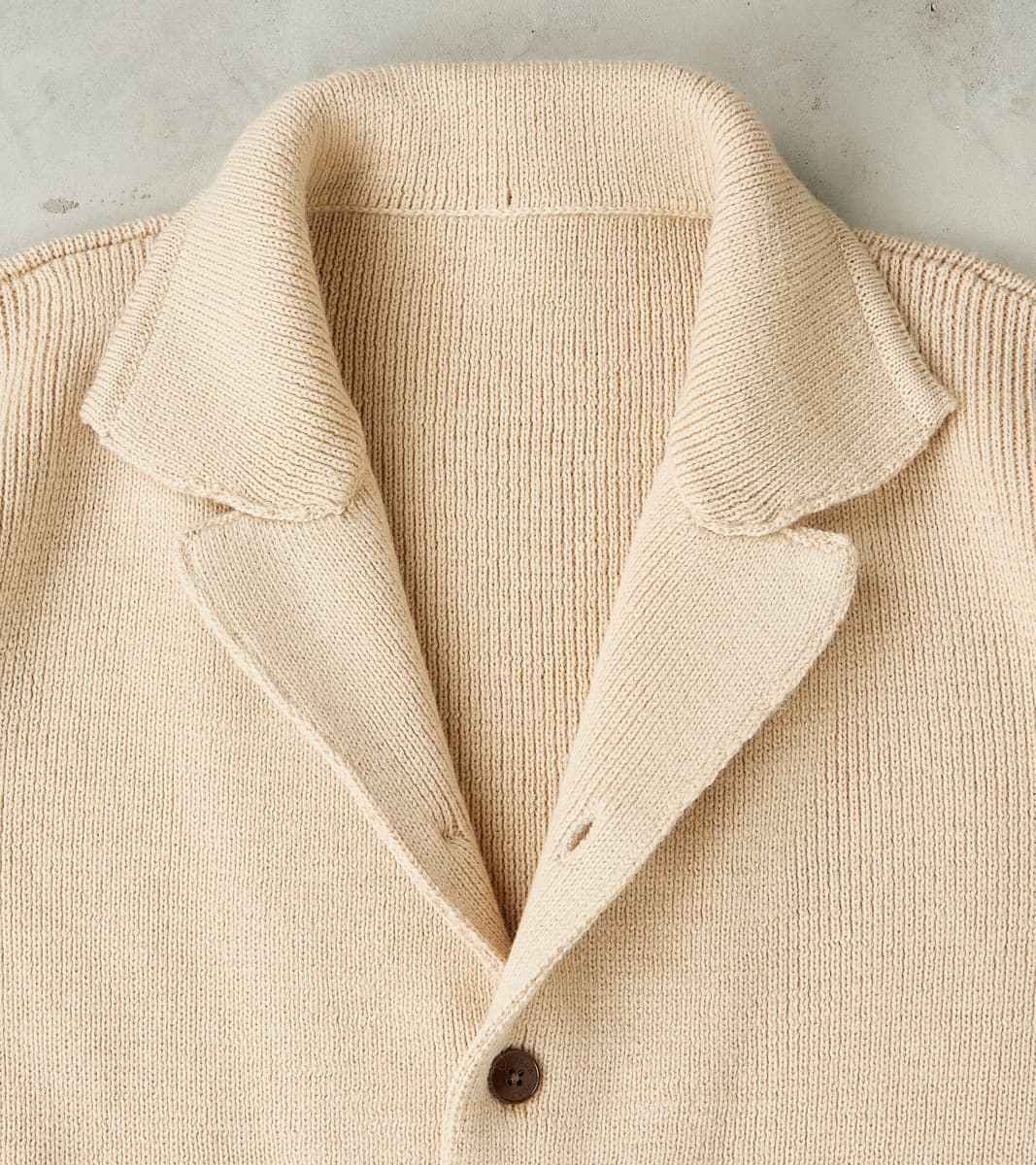 Brando Cardigan Jacket - Beige Wool Knit