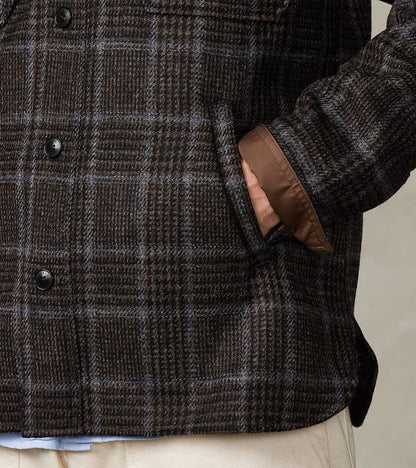 FxDR Ringo Overshirt - Fox Brothers® Wool Twill Tweed - Stag Brown Black Sky Glen Check