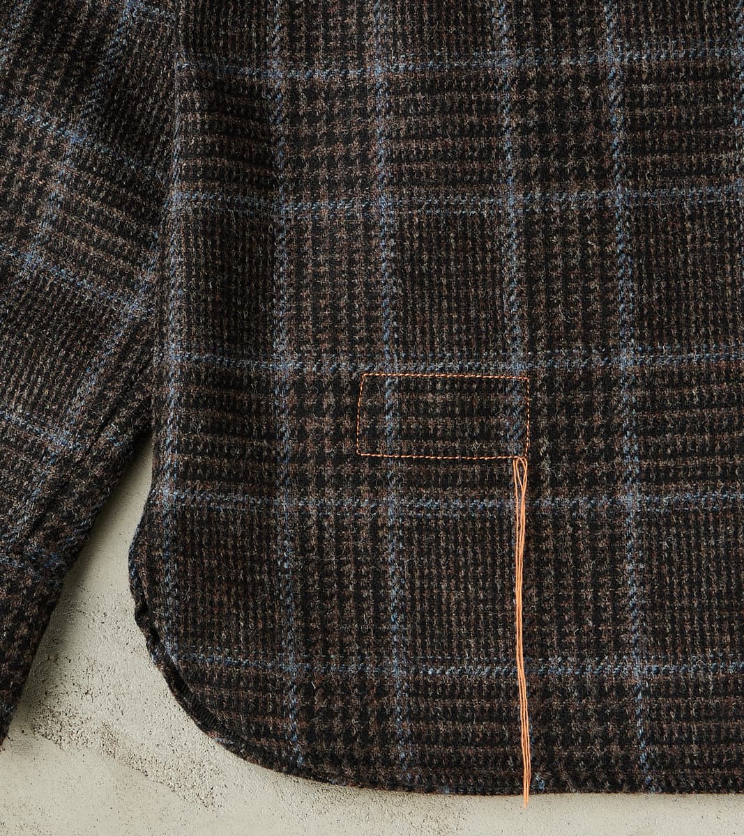 FxDR Ringo Overshirt - Fox Brothers® Wool Twill Tweed - Stag Brown Black Sky Glen Check