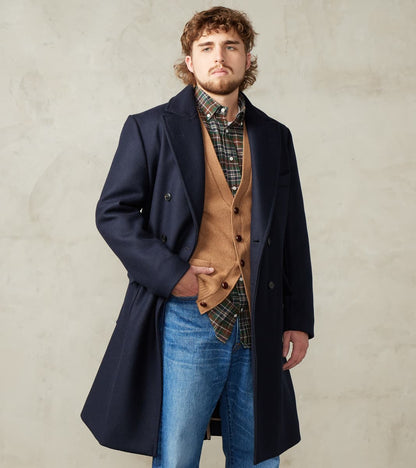 Fortela Serwilliam Coat - Navy Wool Twill