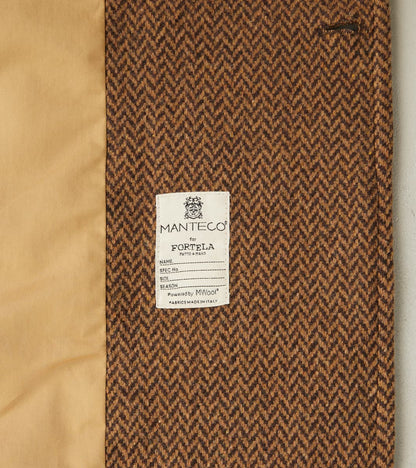 Serwilliam Coat - Brown Wool Herringbone Twill