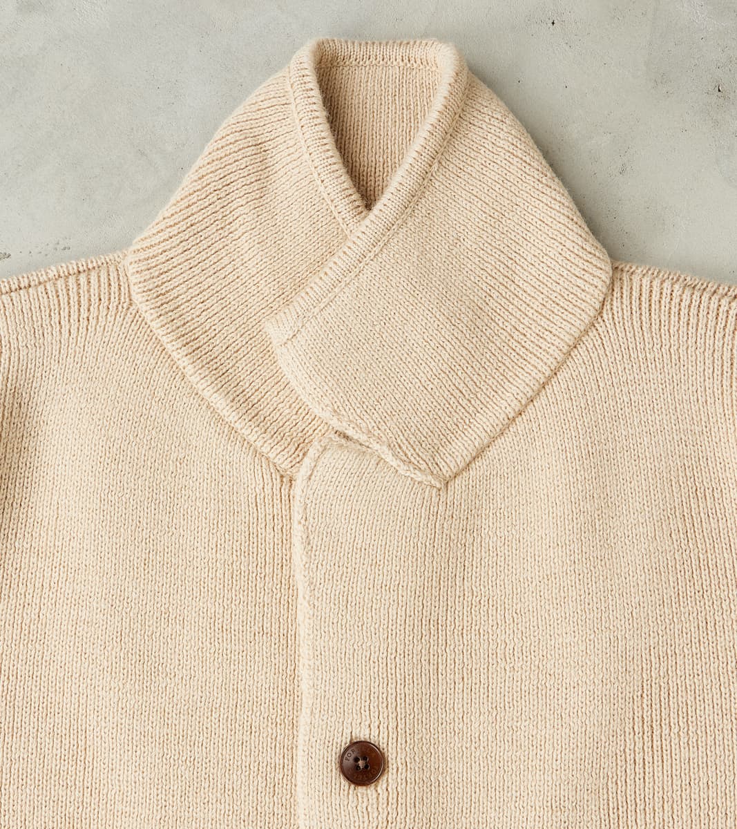 Brando Cardigan Jacket - Beige Wool Knit