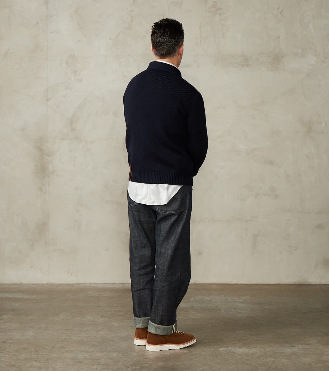 Brando Cardigan Jacket - Navy Wool Knit