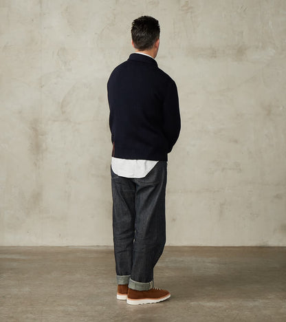 Brando Cardigan Jacket - Navy Wool Knit