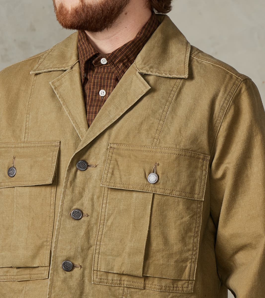 Richard Army Overshirt - Sage Japanese Canvas