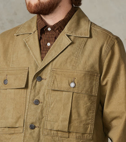 Richard Army Overshirt - Sage Japanese Canvas