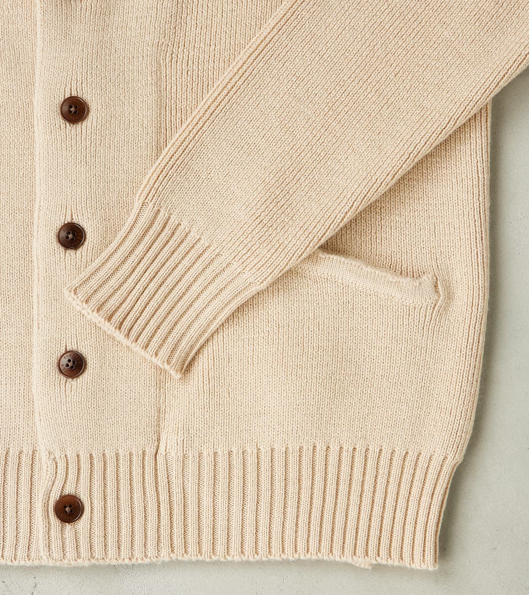 Brando Cardigan Jacket - Beige Wool Knit