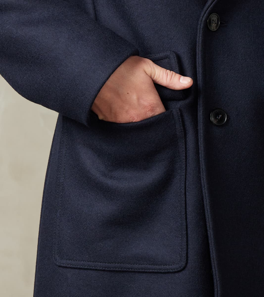 Serwilliam Coat - Navy Wool Twill