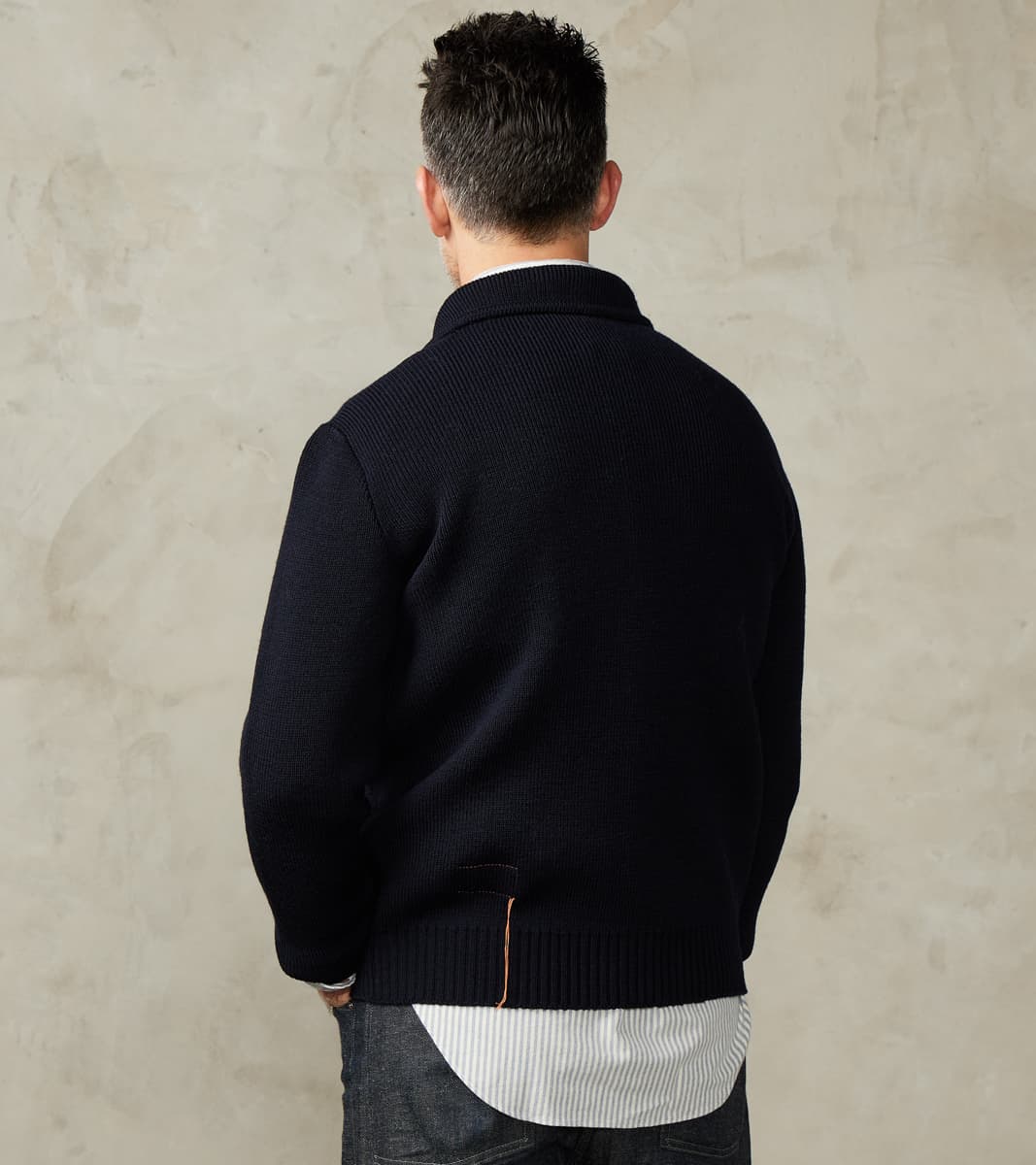 Brando Cardigan Jacket - Navy Wool Knit