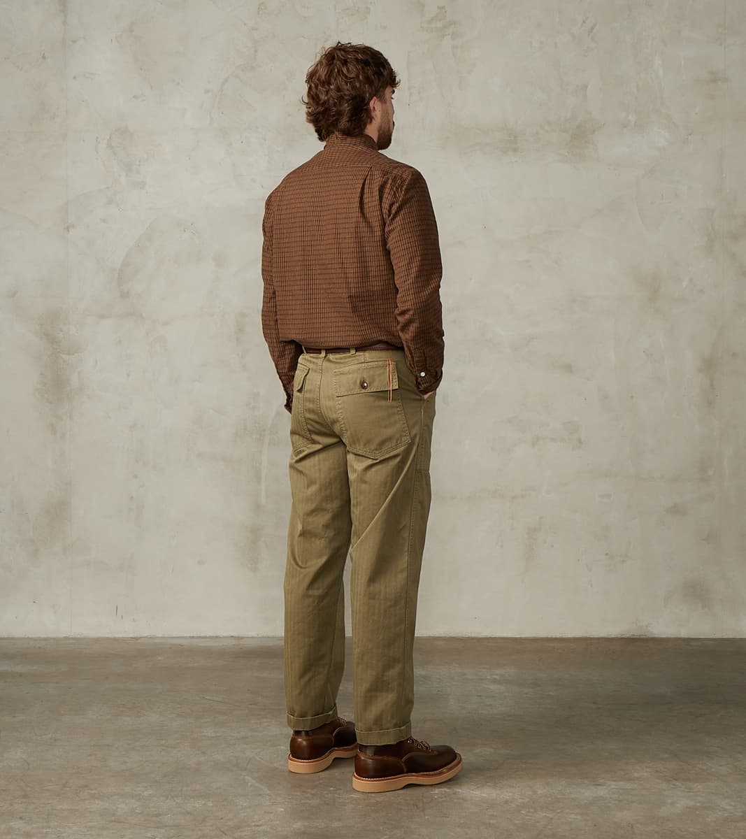 New Fatigue Trouser - Sage Herringbone Twill