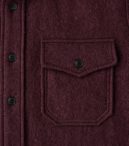 Kenny Overshirt - Burgundy Boiled Wool Twill
