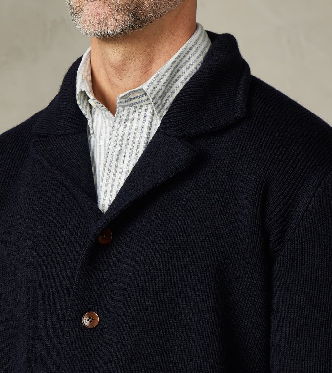 Brando Cardigan Jacket - Navy Wool Knit