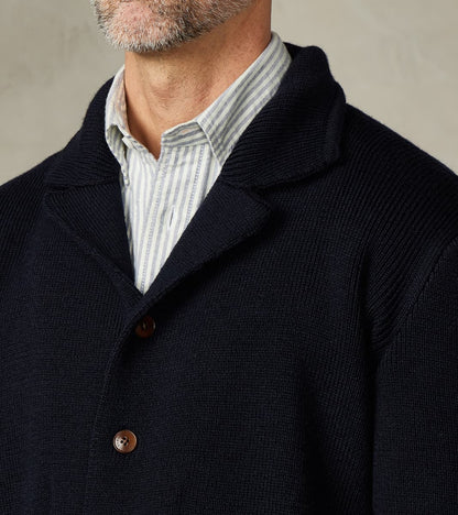Brando Cardigan Jacket - Navy Wool Knit