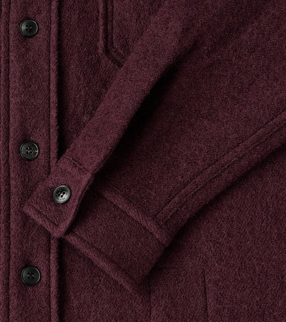 Kenny Overshirt - Burgundy Boiled Wool Twill