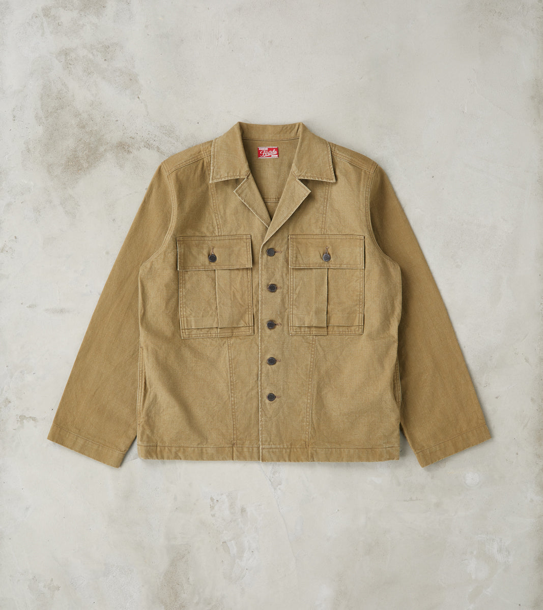 Fortela Richard Army Overshirt - Sage Japanese Canvas
