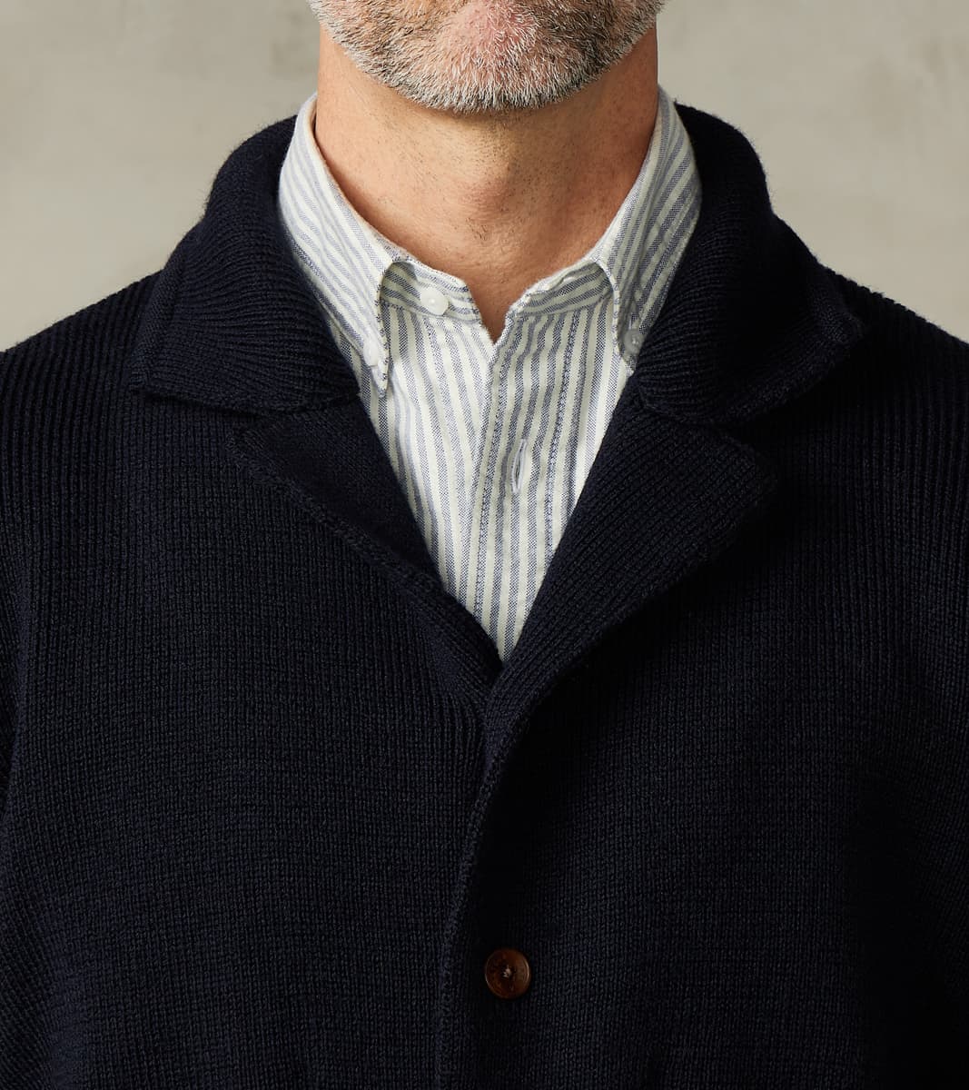 Brando Cardigan Jacket - Navy Wool Knit