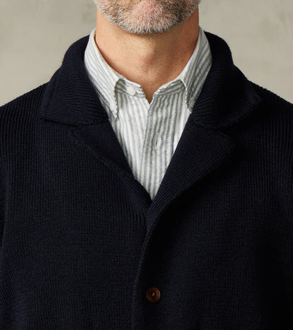 Brando Cardigan Jacket - Navy Wool Knit