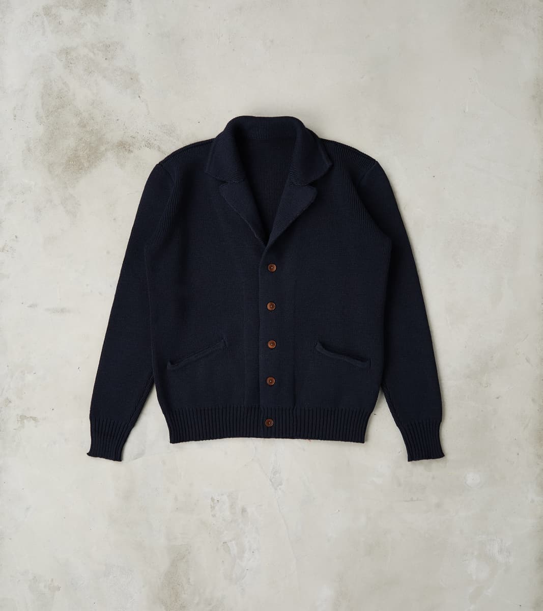 Fortela Brando Cardigan Jacket - Navy Wool Knit