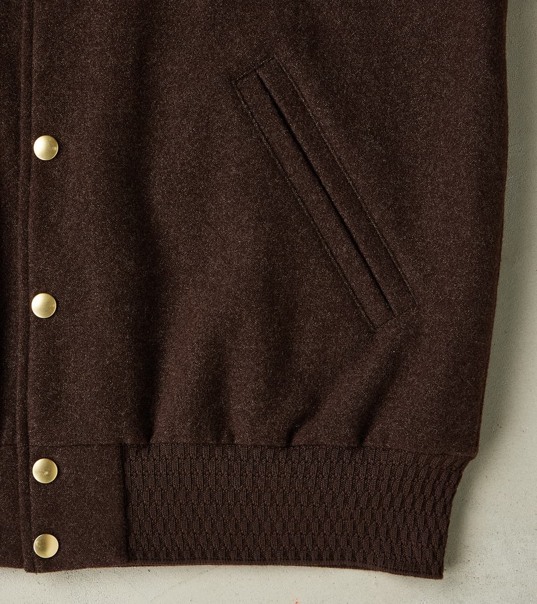 FxDR Cambridge Bomber Jacket - Lovat® Sonsie Tweed Twill - Undyed Espresso Melton