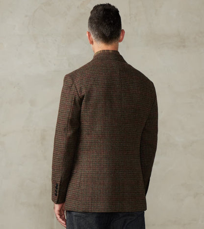 Corrado Double Breasted Jacket - Earth Shetland Houndstooth Check