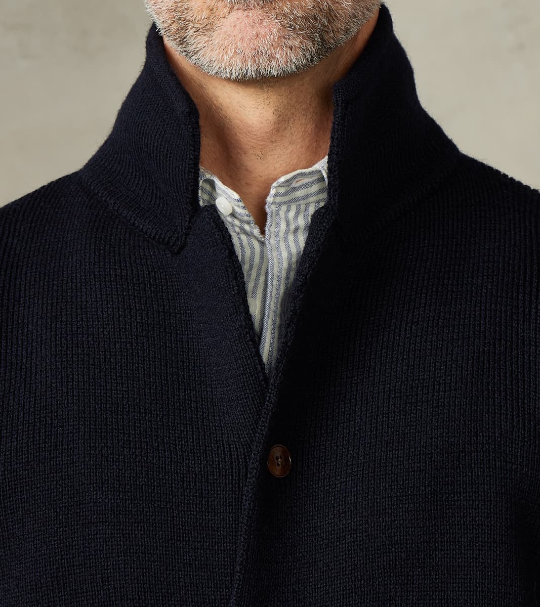Brando Cardigan Jacket - Navy Wool Knit