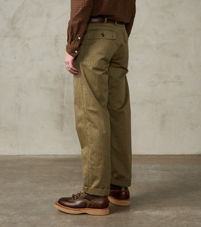 New Fatigue Trouser - Sage Herringbone Twill