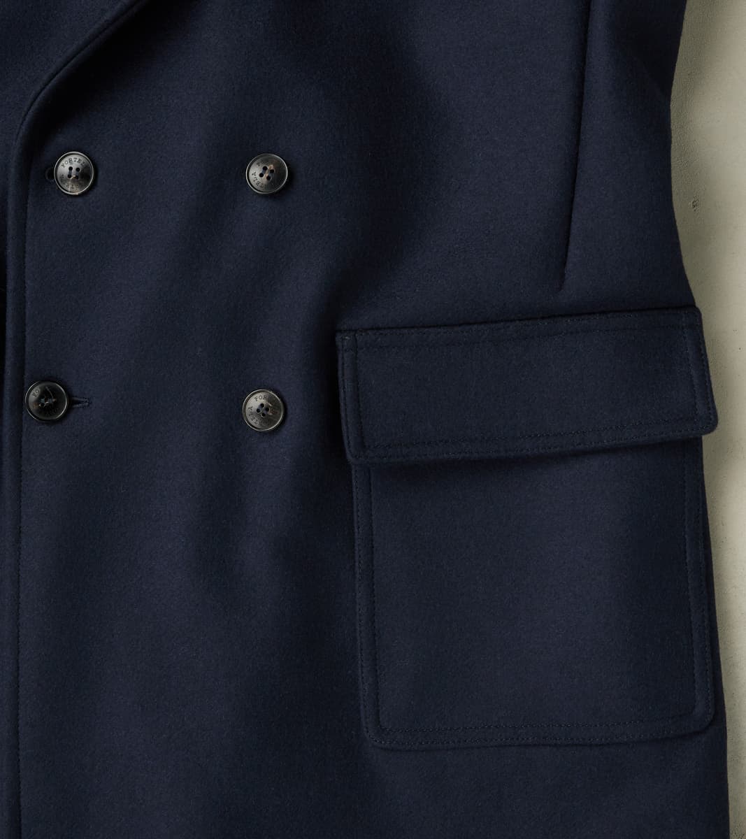 Serwilliam Coat - Navy Wool Twill