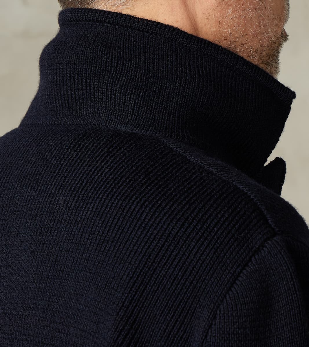 Brando Cardigan Jacket - Navy Wool Knit