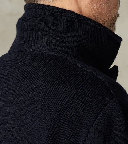 Brando Cardigan Jacket - Navy Wool Knit