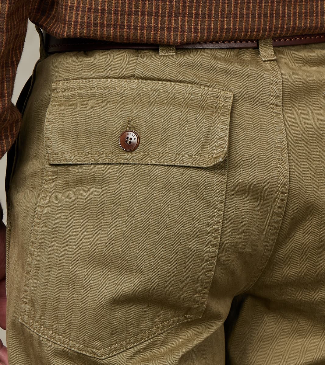 New Fatigue Trouser - Sage Herringbone Twill