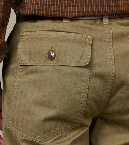New Fatigue Trouser - Sage Herringbone Twill