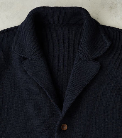 Brando Cardigan Jacket - Navy Wool Knit