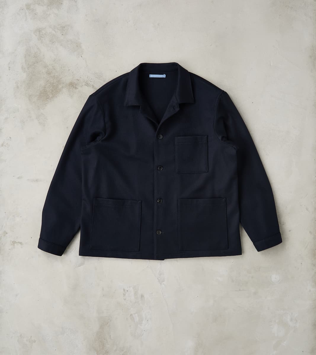 Fortela Tristan Jacket - Navy Cashmere Wool Twill