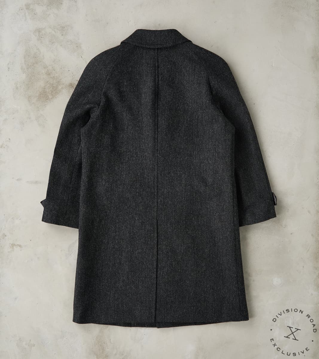 FxDR Amedeo Balmacaan Coat - Fox Brothers® Wool Twill Tweed - Granite Slate