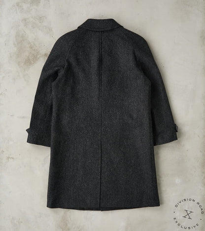 FxDR Amedeo Balmacaan Coat - Fox Brothers® Wool Twill Tweed - Granite Slate